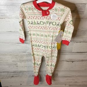 Burt’s Bees Christmas Baby Sleeper Size 12 Months NEW